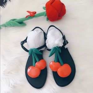Melissa super cute red 🍒cherry sandals ❤️